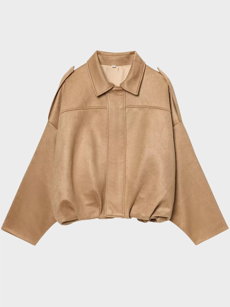 Luxury Faux Suede Bomber Jacket
