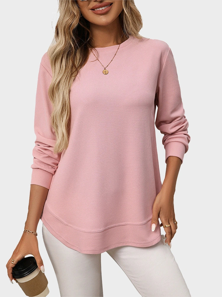Women’s Casual Oversized Waffle Knit Shirt